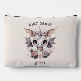 Whimsical "Stay Brave" Kleine Draak met Bloemen Etui