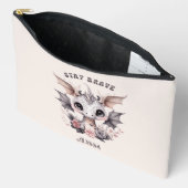 Whimsical "Stay Brave" Kleine Draak met Bloemen Etui (Open)