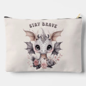 Whimsical "Stay Brave" Kleine Draak met Bloemen Etui (Achterkant)