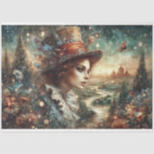 Whimsical Steampunk Alice In Wonderland Tissuepapier (Voorkant)