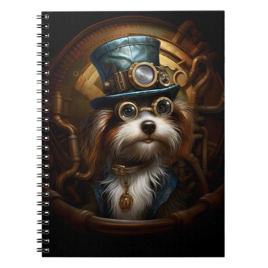 Whimsical Steampunk Dog in Kleding 033 Notitieboek (Voorkant)
