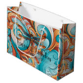 Whimsical Steampunk Dragonfly in Blauw en Sinaasap Groot Cadeauzakje (Voorkant Gekanteld)