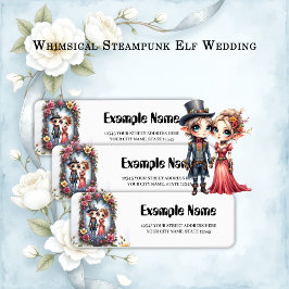 Whimsical Steampunk Elf Bruiloft Etiket