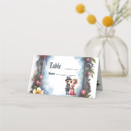 Whimsical Steampunk Elf Bruiloft Plaatskaartje