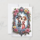 Whimsical Steampunk Elf Bruiloft RSVP Kaartje (Achterkant)