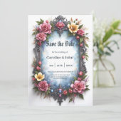 Whimsical Steampunk Elf Bruiloft Save The Date (Staand voorkant)