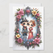 Whimsical Steampunk Elf Bruiloft Save The Date (Achterkant)