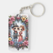 Whimsical Steampunk Elf Bruiloft Sleutelhanger (achterkant)