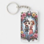 Whimsical Steampunk Elf Bruiloft Sleutelhanger (Voorkant)