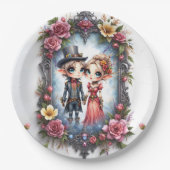 Whimsical Steampunk Elf Huwelijk Papieren Bordje (Voorkant)