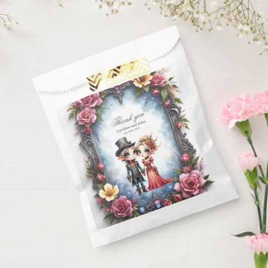 Whimsical Steampunk Elfen Huwelijk Bedankzakje (Gezegeld)