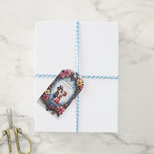 Whimsical Steampunk Elfen Huwelijk Cadeaulabel (Met Touw)