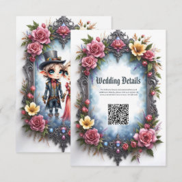 Whimsical Steampunk Elfen Huwelijk Informatiekaartje