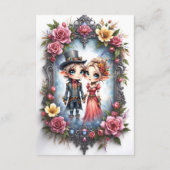 Whimsical Steampunk Elfen Huwelijk Informatiekaartje (Achterkant)