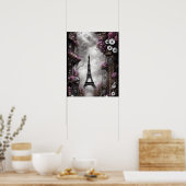 Whimsical Steampunk Fantasy Eiffeltoren Parijs Poster (Keuken)