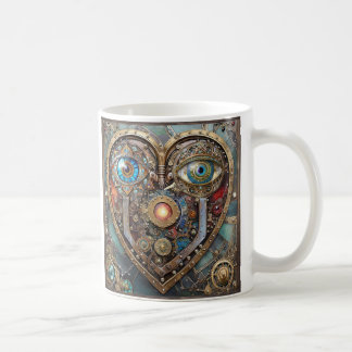 Whimsical Steampunk Hart Ik Zie Je Ik Hou Van Jou Koffiemok