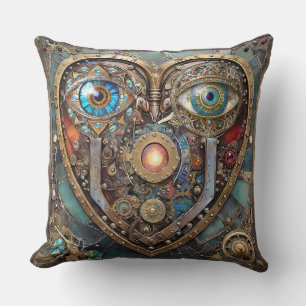 Whimsical Steampunk Hart Ik Zie Je Ik Hou Van Jou Kussen