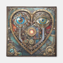 Whimsical Steampunk Hart Ik Zie Je Ik Hou Van Jou