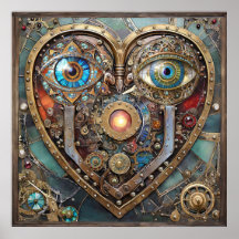 Whimsical Steampunk Hart Ik Zie Je Ik Hou Van Jou