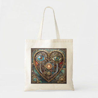 Whimsical Steampunk Hart Ik Zie Je Ik Hou Van Jou Tote Bag