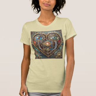 Whimsical Steampunk Hart Ik Zie Jou Ik Hou Van Jou T-shirt