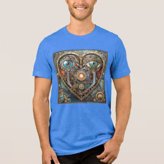 Whimsical Steampunk Hart Ik Zie Jou Ik Hou Van Jou Tri-Blend Shirt