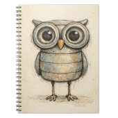 Whimsical Steampunk Owl Illustration Notitieboek (Voorkant)