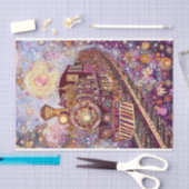Whimsical Steampunk Trein, Mozaïek DH5L Découpage Tissuepapier (Craft)