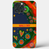 Whimsical Sterren Harten Kleurrijke Gepersonalisee Case-Mate iPhone Case (Achterkant)