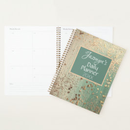Whimsical Sterren op Groen Gepersonaliseerd Planner