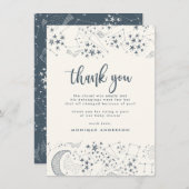 Whimsical Sterrennacht Blue & Cream Hartelijk dank Bedankkaart (Voorkant / Achterkant)