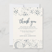 Whimsical Sterrennacht Blue & Cream Hartelijk dank Bedankkaart (Voorkant)