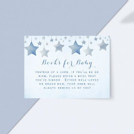 Whimsical Sterrennacht Boeken Blauw Baby shower Informatiekaartje