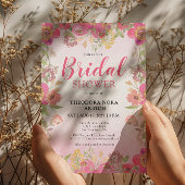 Whimsical Stijlvol Roze Bloemen Vrijgezellenfeest Kaart