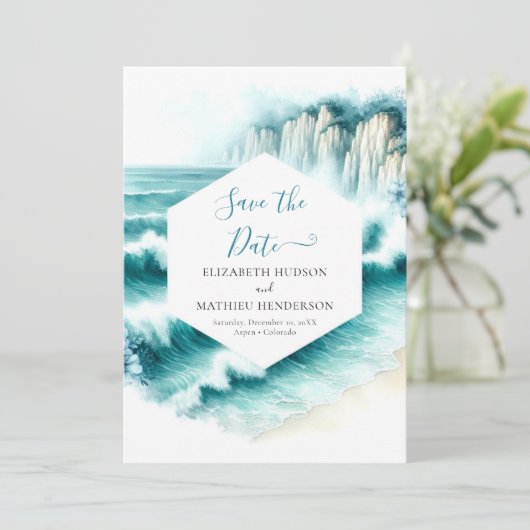 Whimsical Stijlvolle Nautische bruiloft Save The Date (Staand voorkant)