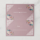 Whimsical Stof Blauw Stof Roze Bloemen Plaatskaart Plaatskaartje (Buitenkant ongevouwen)