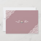 Whimsical Stofblauwe Stof Roze Bloemen Bruiloft Save The Date (Achterkant)