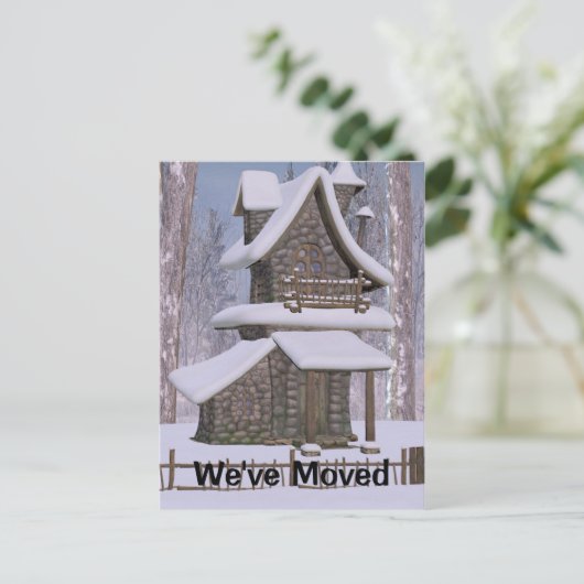 Whimsical Stone House Adreswijziging Post Kaart (Staand voorkant)