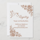 Whimsical Stork & Floral Rustic Registry Kaart (Voorkant)