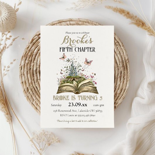 Whimsical Story Magic Book Thema Verjaardagsfeest Kaart