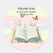 Whimsical Storybook Baby shower Ronde Sticker (Voorkant)