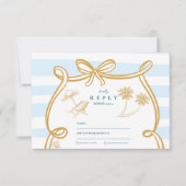 Whimsical Strand Huwelijk RSVP Kaartje (Voorkant)
