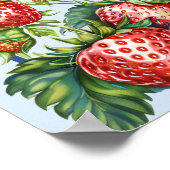 Whimsical Strawberry Blue Baby Shower Welcome Sign Poster (Hoek)