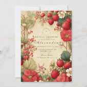 Whimsical Strawberry Botanicals Bridal Shower Kaart (Voorkant)