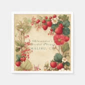 Whimsical Strawberry Botanicals Bridal Shower Servet (Voorkant)