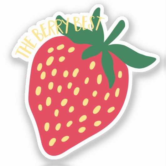 Whimsical Strawberry de beste bes Sticker (Voorkant)
