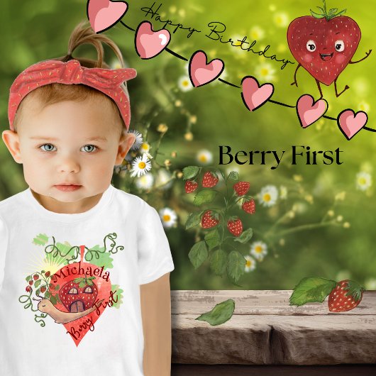 Whimsical Strawberry House Berry Eerste Verjaardag
