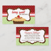 Whimsical Strawberry Pie Bakery Visitekaartje (Voorkant / Achterkant)