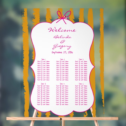 Whimsical Streep Handgeschreven Trouw Zittijd Char Acryl Bord (Neutraal)
