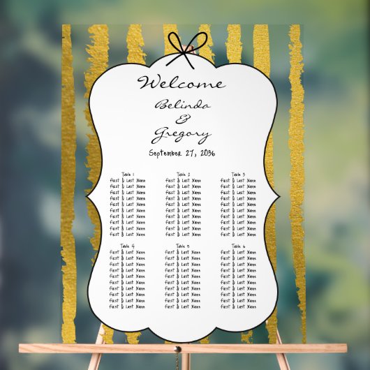 Whimsical Streep Handgeschreven Trouw Zittijd Char Acryl Bord (Neutraal)